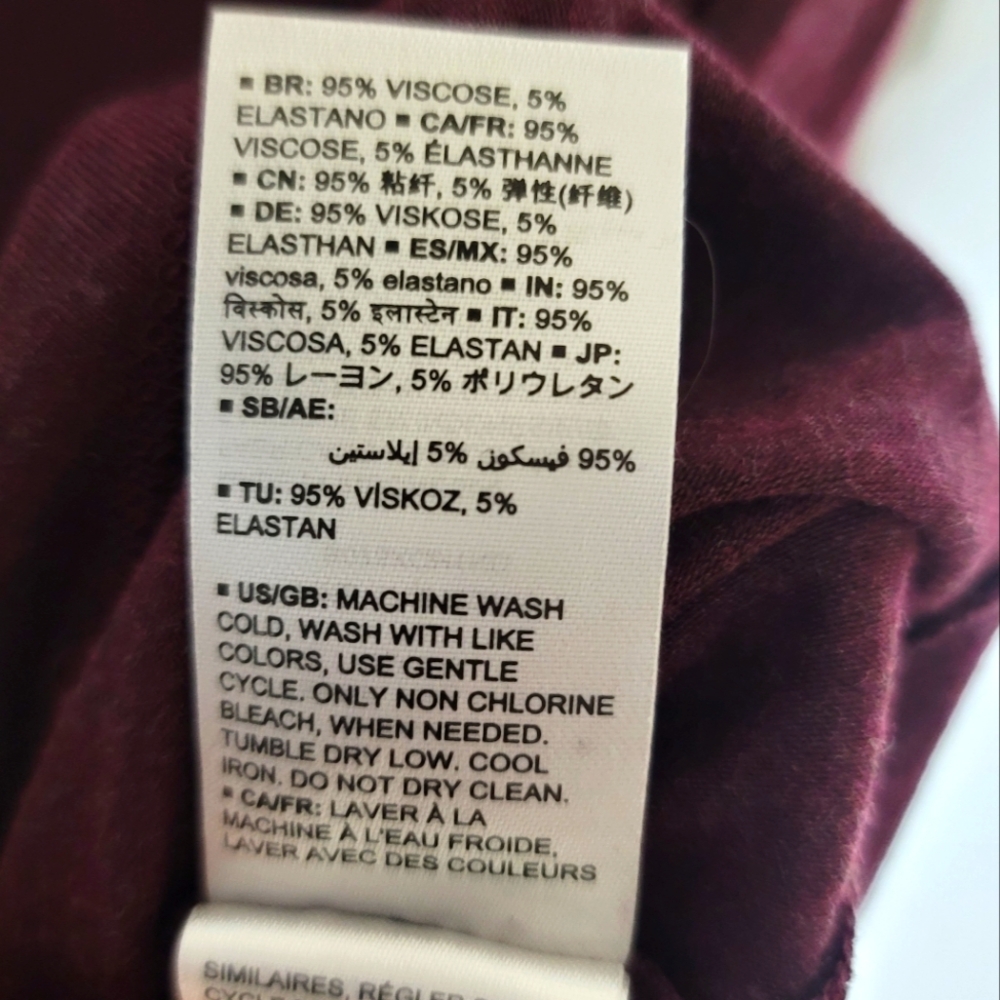 Daily Ritual Women's Burgundy Top Size 1X - Picture 4 of 7